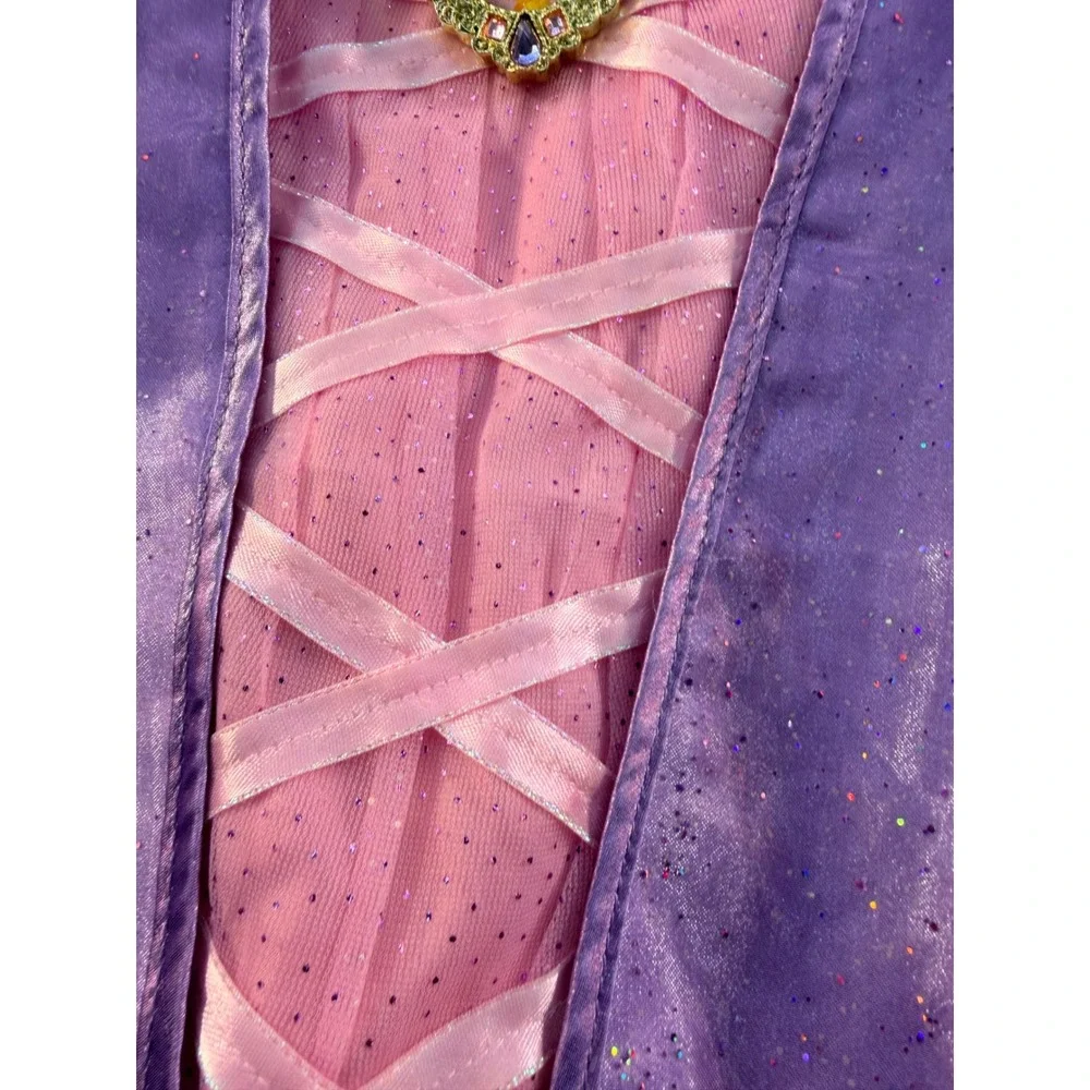 Disney Store Rapunzel Tangled Costume Dress Braided Headband 9/10 Purple Kids